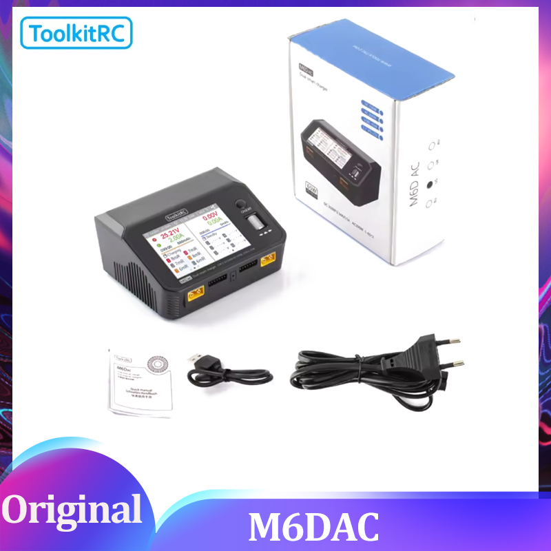 Toolkitrc M6Dac Smart Charger - เครื่องชาร์จและดิสชาร์จแบตเตอรี่ลิเธียมโพลิเมอร์อัจฉริยะสองช่องสัญญาณ ToolkitRC M6DAC กำลังไฟ AC 200W